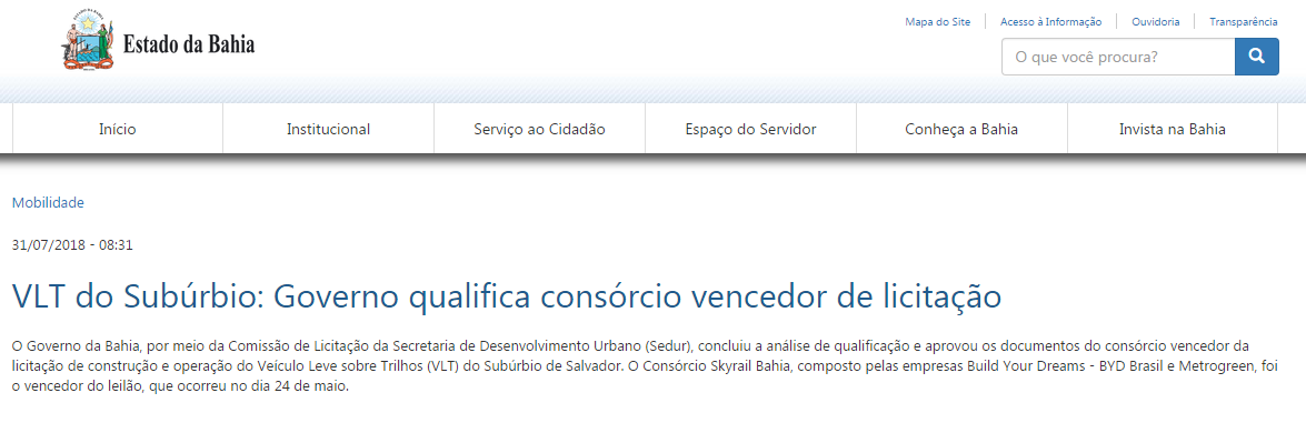 巴西宣布:比亚迪中标萨尔瓦多轨道交通项目,将建全球首条跨海云轨 - 第1张 - 提加商用车网 巴西宣布:比亚迪中标萨尔瓦多轨道交通项目,将建全球首条跨海云轨 - 第1张