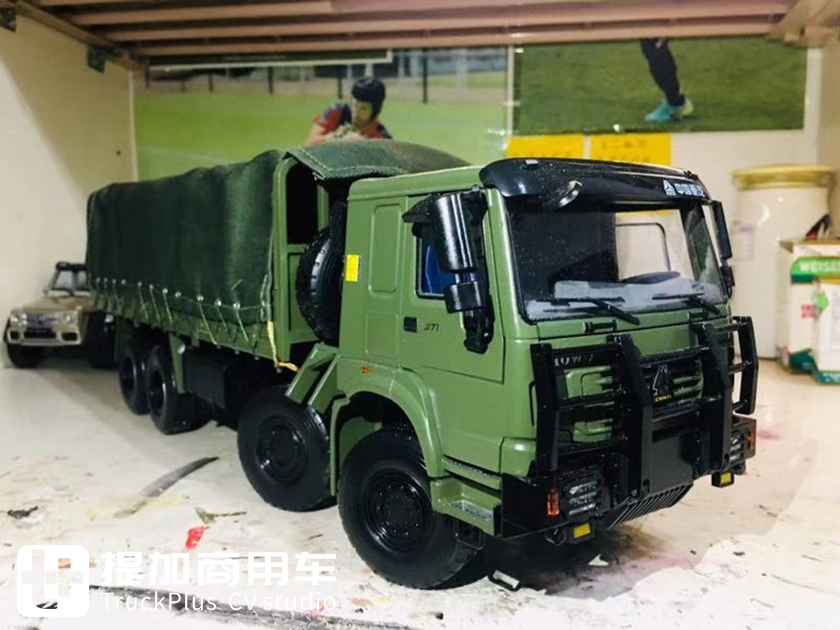 卡车模型也评测，再带你见识一款1:24的重汽豪沃军车模型 - 第6张