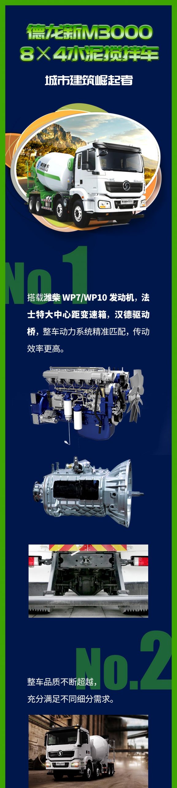 城市建筑崛起者，带您认识德龙新M3000水泥搅拌车 - 第1张