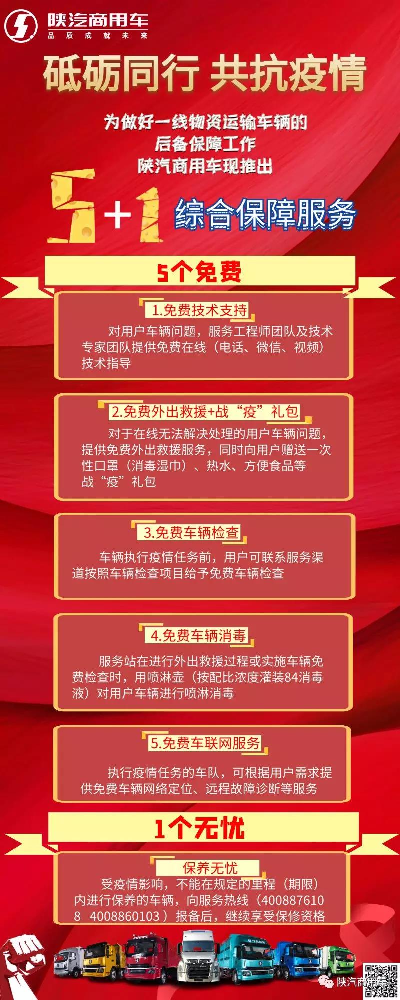 共抗疫情，陕汽商用车现推出5+1综合保障服务 - 第1张