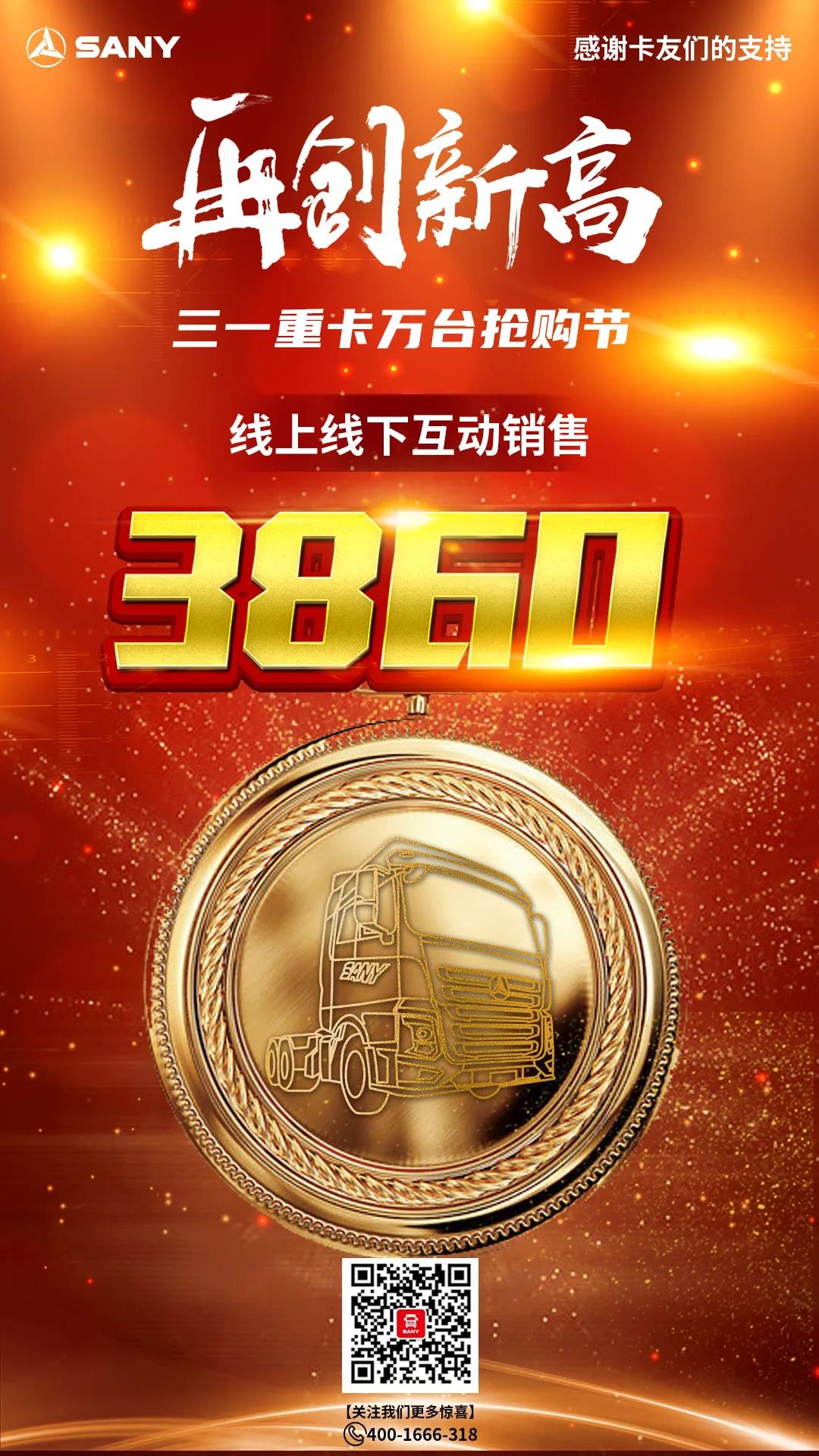 再创新高!三一重卡新零售实现3860台订单,感谢所有卡友们的支持 - 第1张 - 提加商用车网 再创新高!三一重卡新零售实现3860台订单,感谢所有卡友们的支持 - 第1张