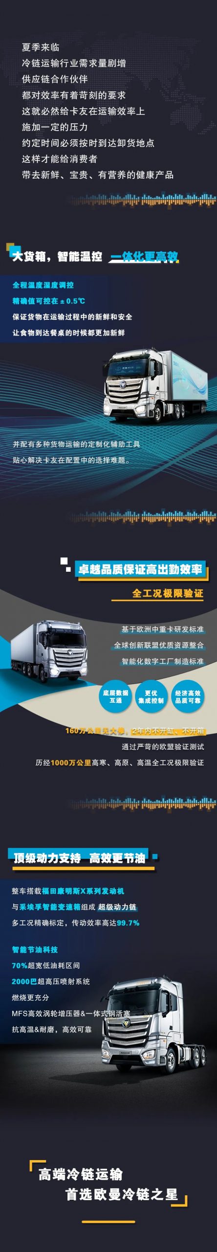 跑冷链选哪款车？大货箱、智能温控，欧曼冷链之星最专业的运输车 - 第1张