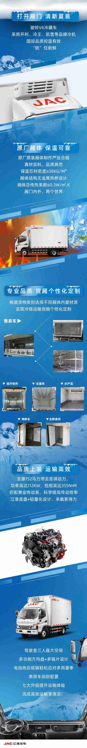 打开骏铃V6冷藏车厢门，获得一个清凉夏季 - 第2张