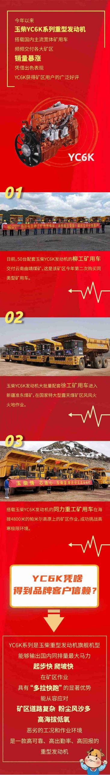 国内同排量最大马力发动机，玉柴重机征战各大矿区 - 第1张