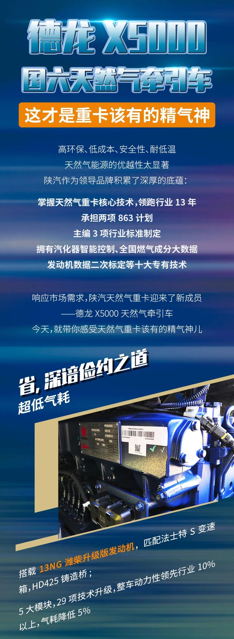 德龙X5000国六天然气牵引车，这才是重卡该有的精气神 - 第1张