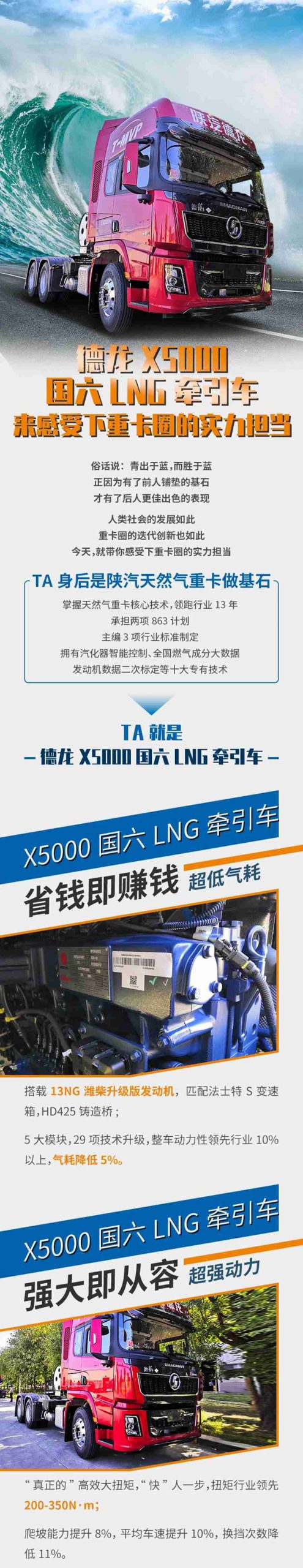 重卡圈的实力担当，德龙X5000国六LNG牵引车 - 第1张
