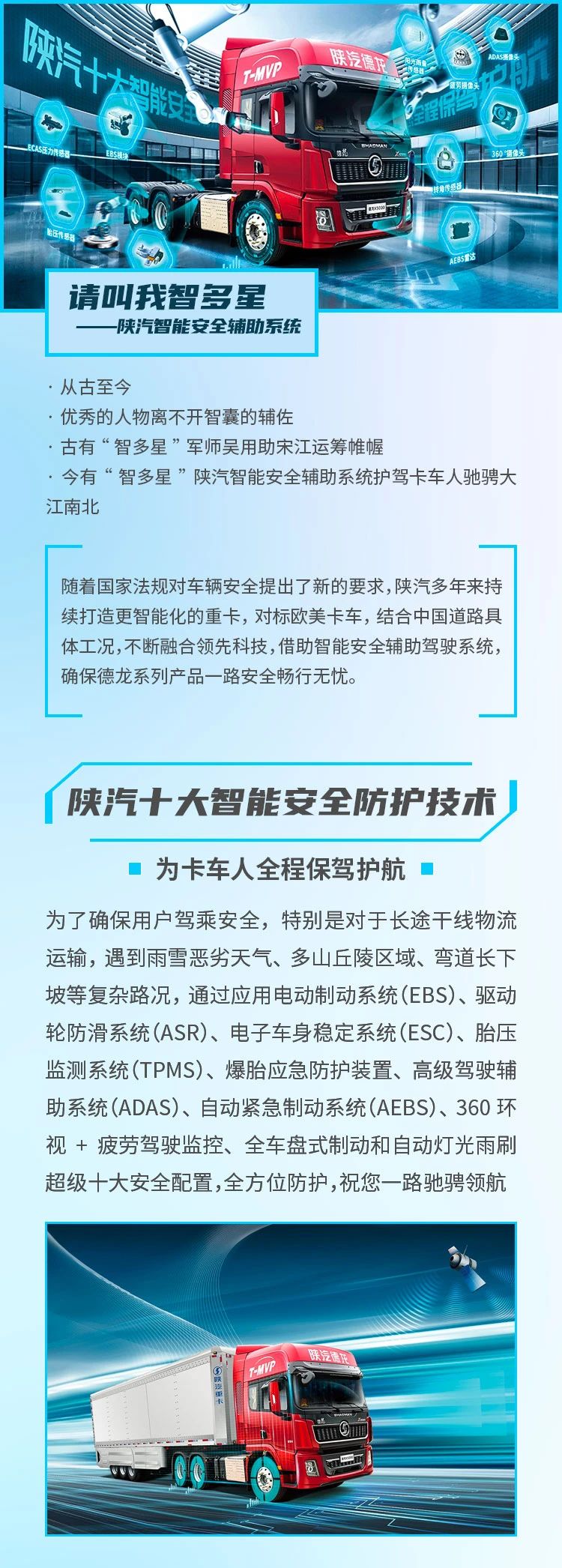 陕汽重卡十大智能安全辅助系统，为驾驶人保驾护航 - 第1张