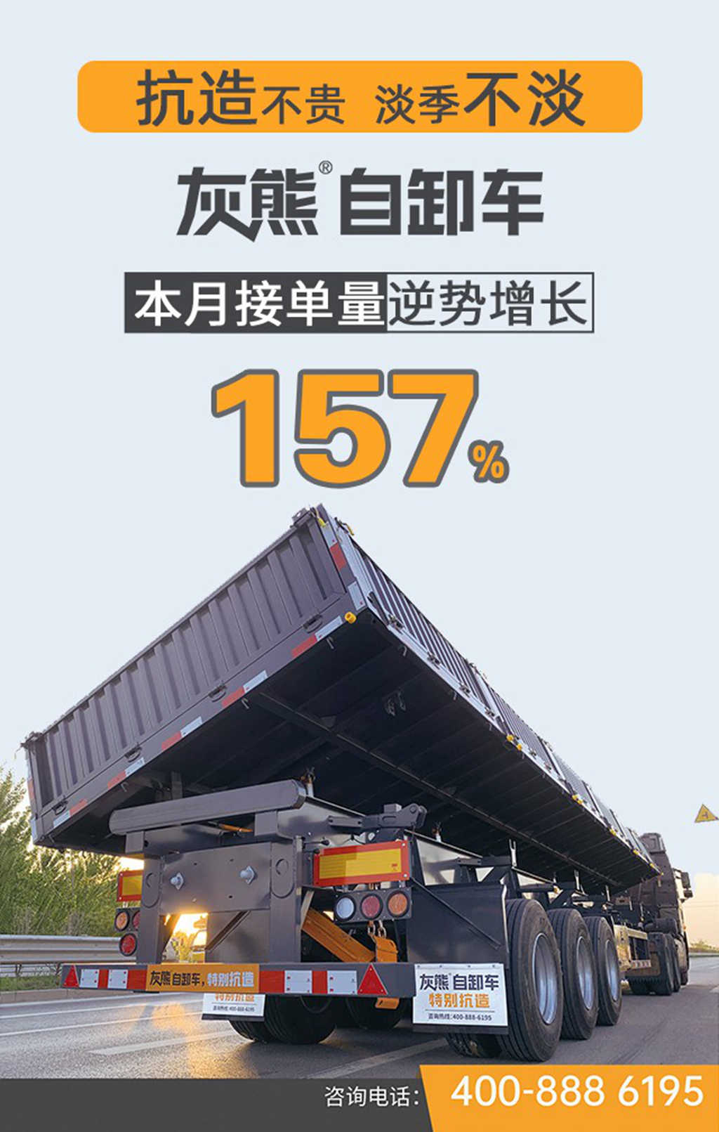淡季不淡,灰熊自卸半挂车本月接单量逆势增长157% - 第2张 - 提加商用车网 淡季不淡,灰熊自卸半挂车本月接单量逆势增长157% - 第2张