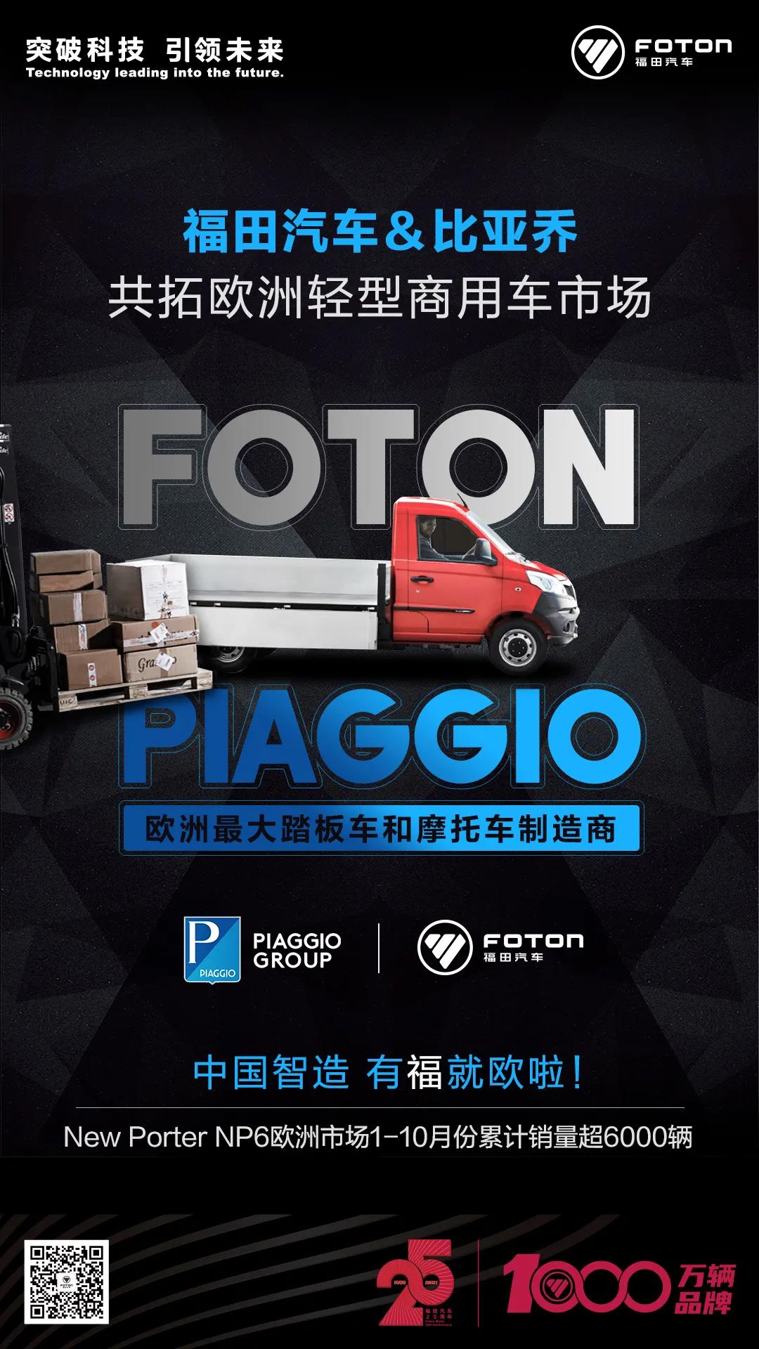 出口欧洲销冠品牌 | 福田汽车&比亚乔共拓欧洲轻型商用车市场 - 第1张 - 提加商用车网 出口欧洲销冠品牌 | 福田汽车&比亚乔共拓欧洲轻型商用车市场 - 第1张