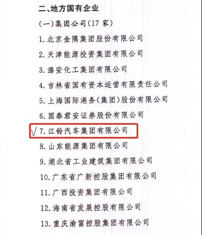 江铃集团入选“国有企业公司治理示范企业” - 第2张 - 提加商用车网 江铃集团入选“国有企业公司治理示范企业” - 第2张
