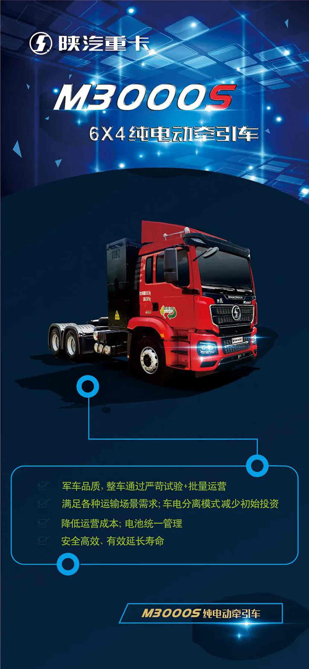 陕汽德龙M3000S 纯电动牵引车，驱动新时代价值运营 - 第1张