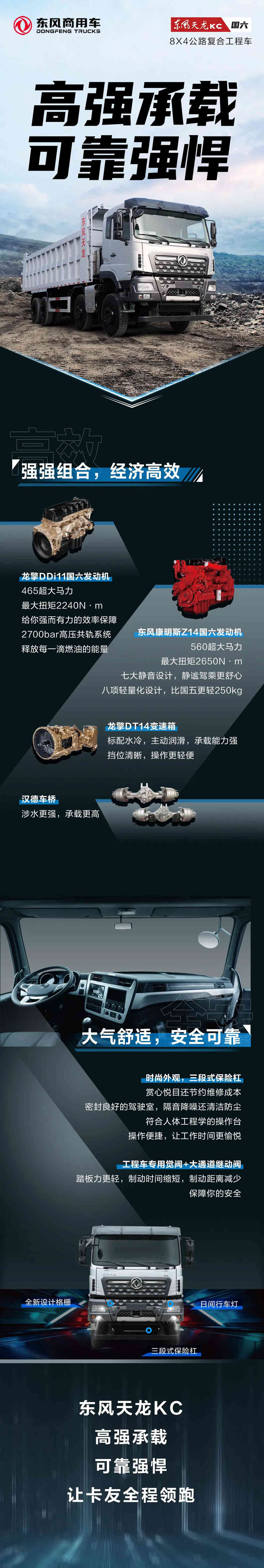 高强承载 可靠强悍 | 天龙KC国六公路复合工程车 - 第1张
