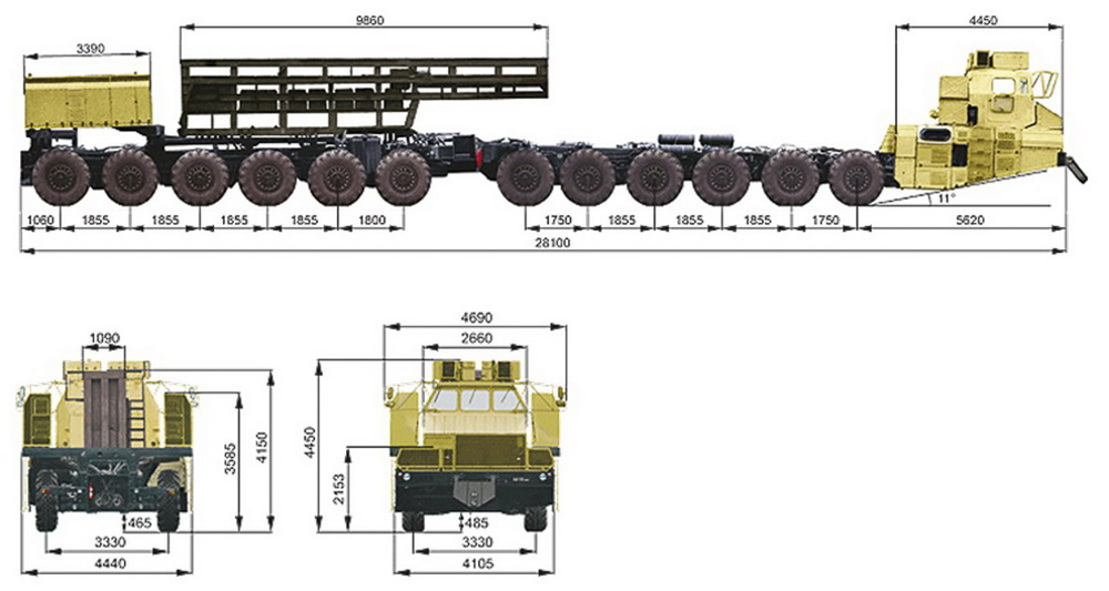 24x24驱动，车长28米，前苏联MAZ-7907洲际导弹运载车历史回顾 - 第9张