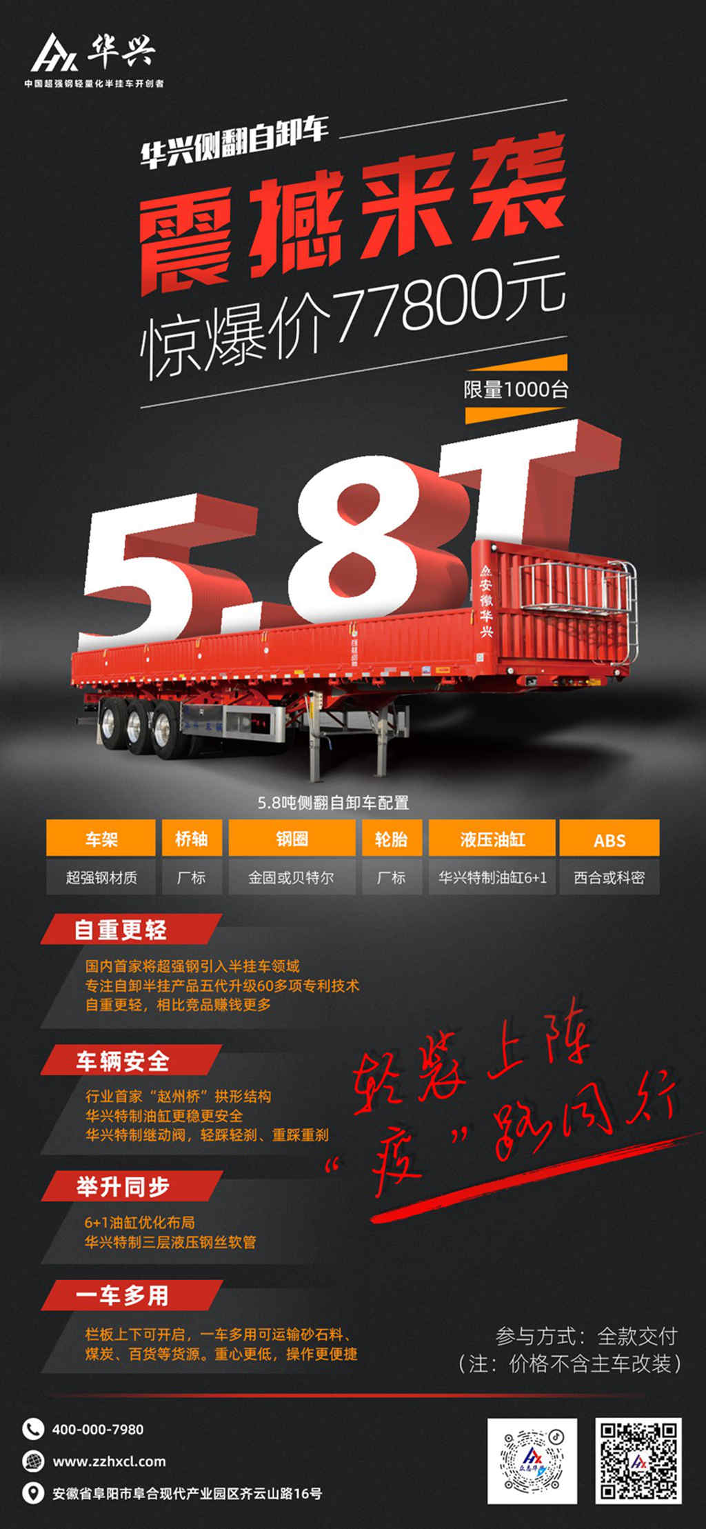 建厂以来最大优惠,华兴5.8吨侧翻自卸直降15000元助力卡友疏忧解困 - 第4张 - 提加商用车网 建厂以来最大优惠,华兴5.8吨侧翻自卸直降15000元助力卡友疏忧解困 - 第4张