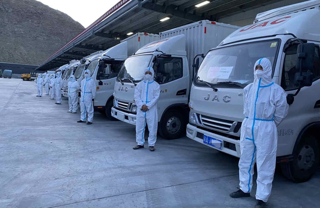 助力拉萨疫情防控、物资保障 江淮1卡骏铃批量交付11台 - 第2张