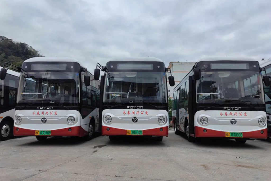 批量欧辉BJ6650纯电动城市客车交付泉运集团