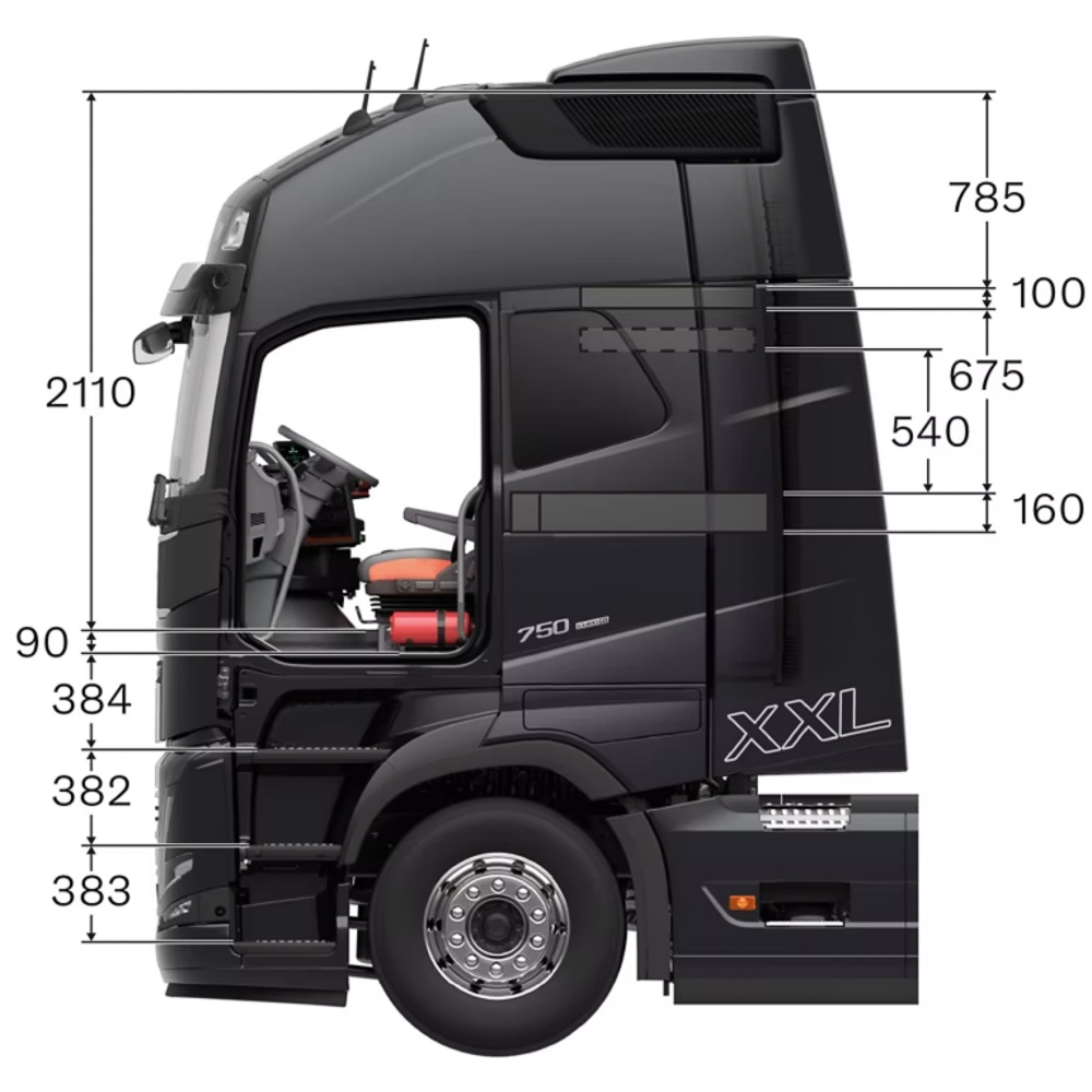 专为工程机械运输打造,8x4驱动配加大驾驶室,沃尔沃FH16 750 8x4实拍评测 - 第15张 - 提加商用车网 专为工程机械运输打造,8x4驱动配加大驾驶室,沃尔沃FH16 750 8x4实拍评测 - 第15张