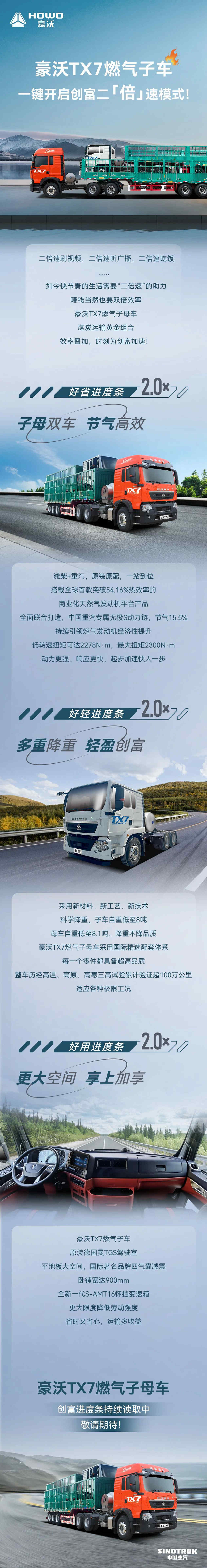 豪沃TX7燃气子车，一键开启创富二「倍」速模式 - 第1张