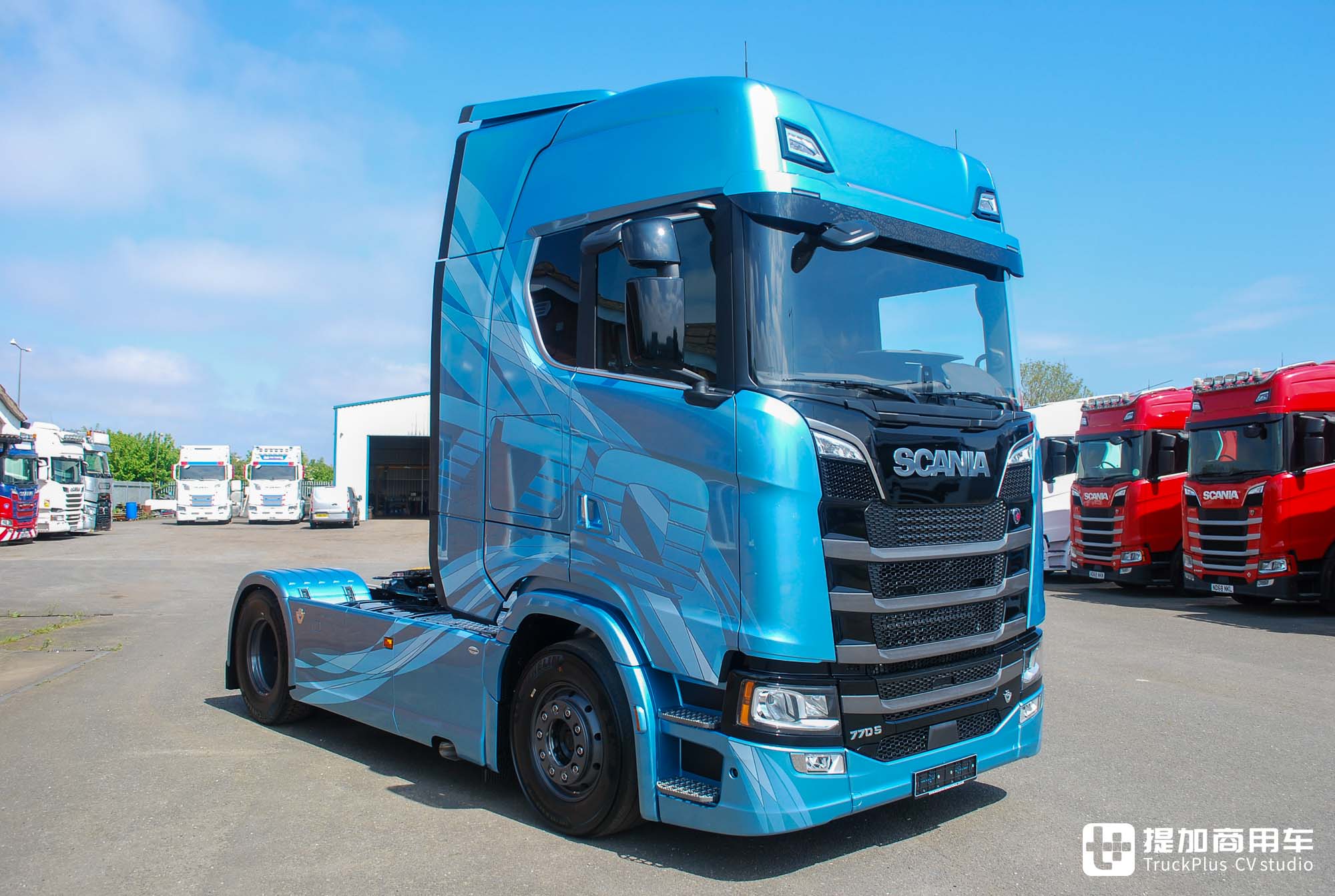 冰晶蓝涂装配770匹V8发动机，全球限量50台，斯堪尼亚770 S冰霜限量版卡车实拍