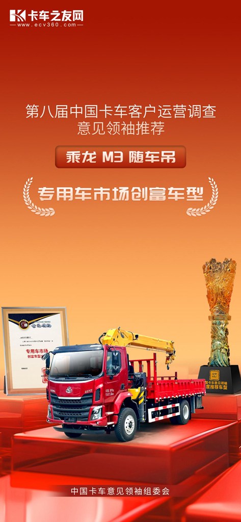 乘龙M3随车吊荣膺专用车市场创富大奖 - 第2张 - 提加商用车网 乘龙M3随车吊荣膺专用车市场创富大奖 - 第2张
