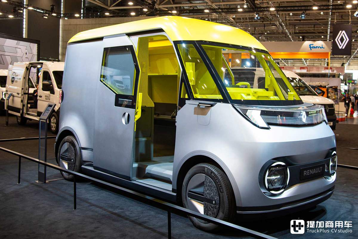 赛博朋克结合复古风格，纯电厢货快递利器，雷诺Estafette概念车实拍