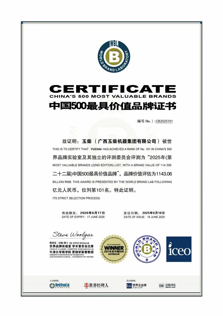 内燃机行业第一!玉柴品牌价值跃升至1143亿元 - 第2张 - 提加商用车网 内燃机行业第一!玉柴品牌价值跃升至1143亿元 - 第2张