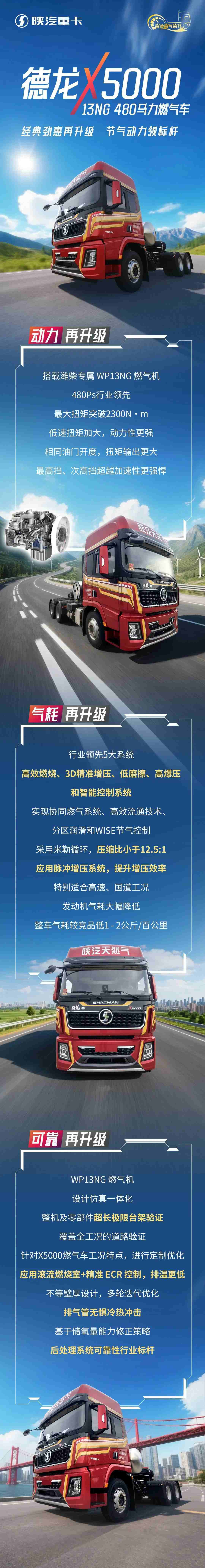 陕汽德龙X5000劲惠经典燃气车 节气动力领标杆 - 第1张