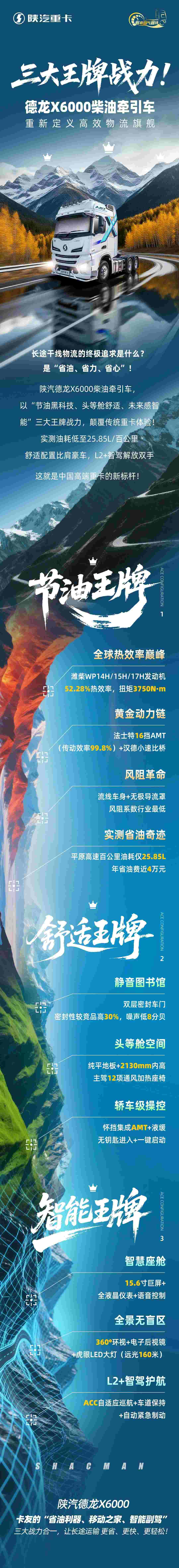 【产品竞速】三大王牌战力！德龙X6000柴油牵引车，重新定义高效物流旗舰 - 第1张
