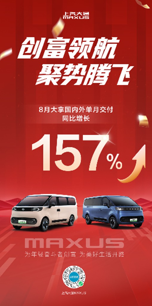 多赛道齐头并进,上汽大通8月热销18,894辆 - 第2张 - 提加商用车网 多赛道齐头并进,上汽大通8月热销18,894辆 - 第2张
