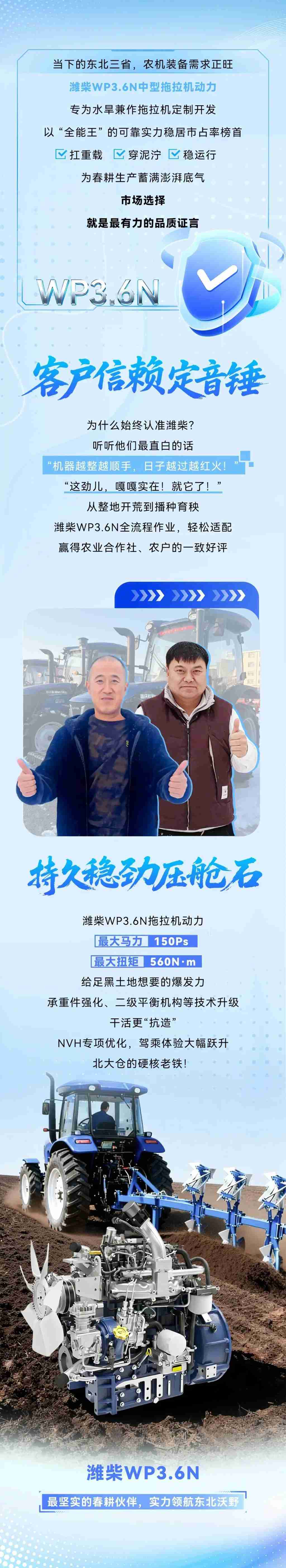 潍柴中型拖拉机动力，东北市场引领者！ - 第1张