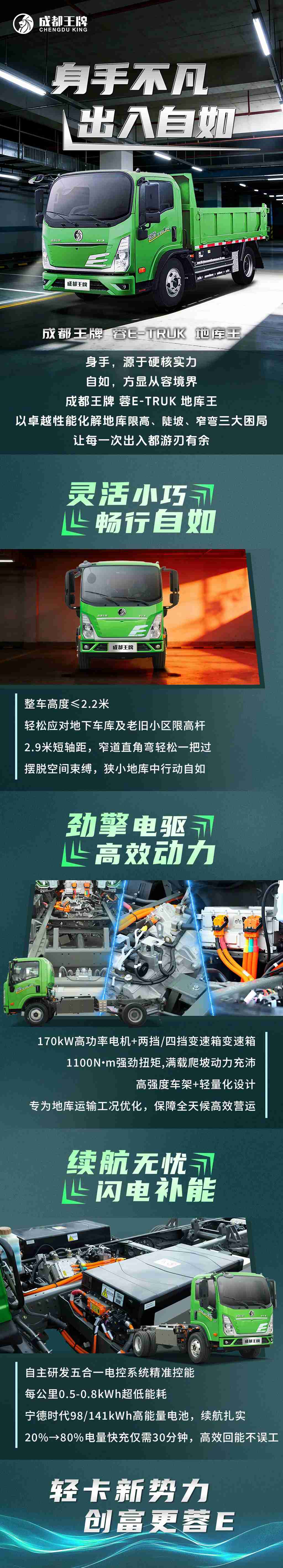 身手不凡，出入自如，成都王牌 蓉E-Truk 地库王 - 第1张