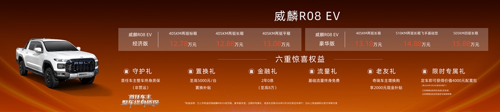 开启电动皮卡元年 奇瑞威麟R08 EV正式上市 - 第8张