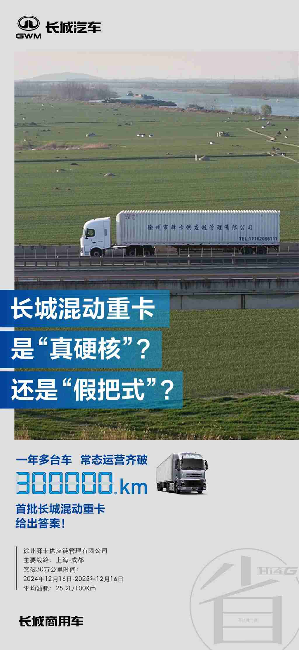 长城混动重卡真硬核！一年行驶，突破30万公里 - 第1张