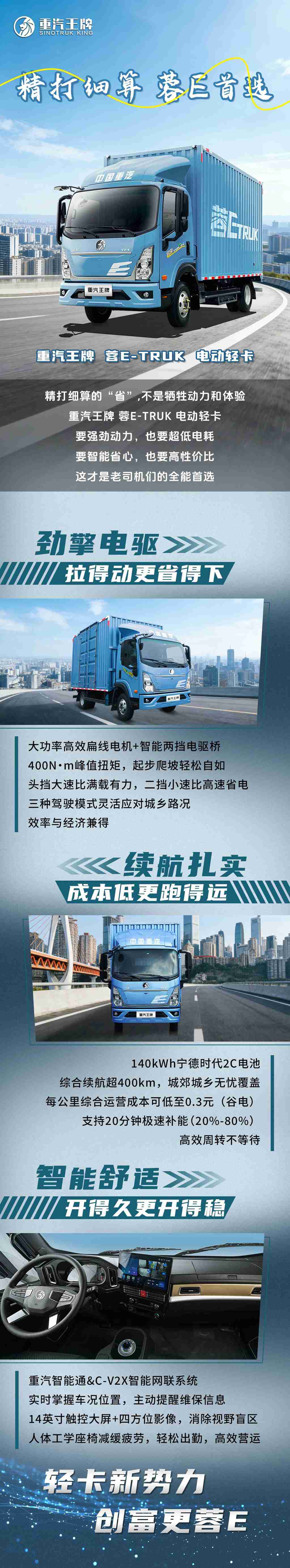 精打细算，蓉E首选，重汽王牌 蓉E-Truk 电动轻卡！ - 第1张