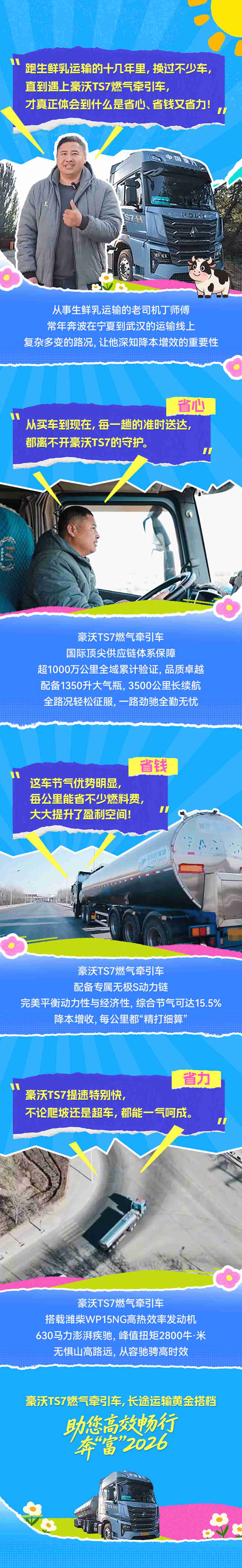 用户故事丨“豪沃TS7燃气牵引车，省心、省钱又省力！” - 第1张