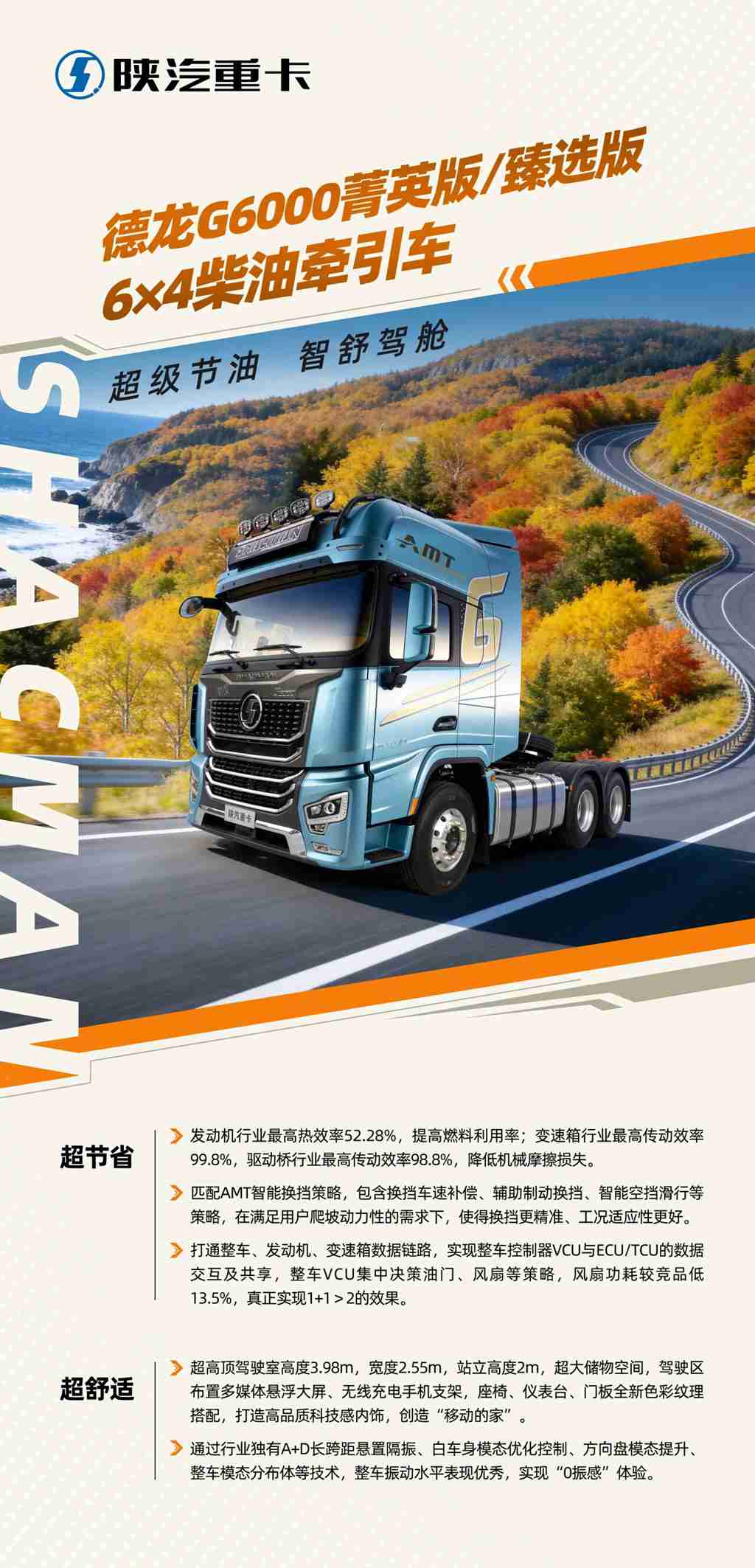 【明星产品】德龙G6000牵引车 超级节油 智舒驾舱！ - 第1张