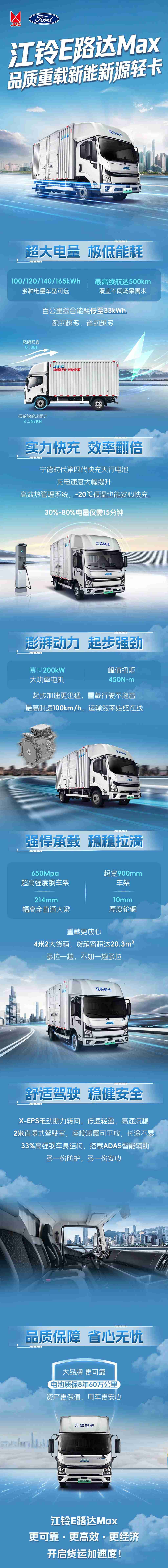 一图读懂｜江铃E路达Max品质重载新能源轻卡 - 第1张
