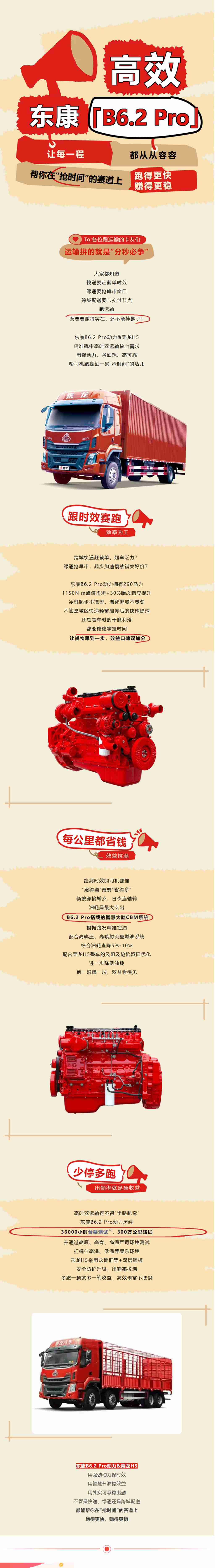 高时效运输不慌！东康B6.2 Pro发动机让每一程高效从容 - 第1张