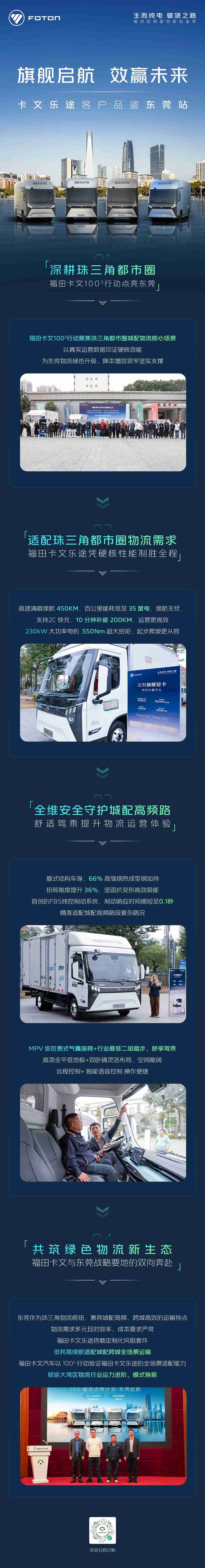 效能见证｜福田卡文100³ 行动落地东莞 以定制旗舰赋能珠三角都市群物流升级 - 第1张