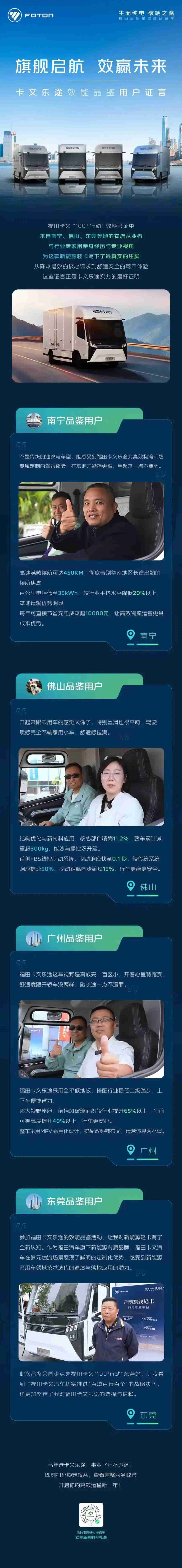 效能见证｜福田卡文乐途获一线卡友实测实评，绿色高效城配可靠之选 - 第1张