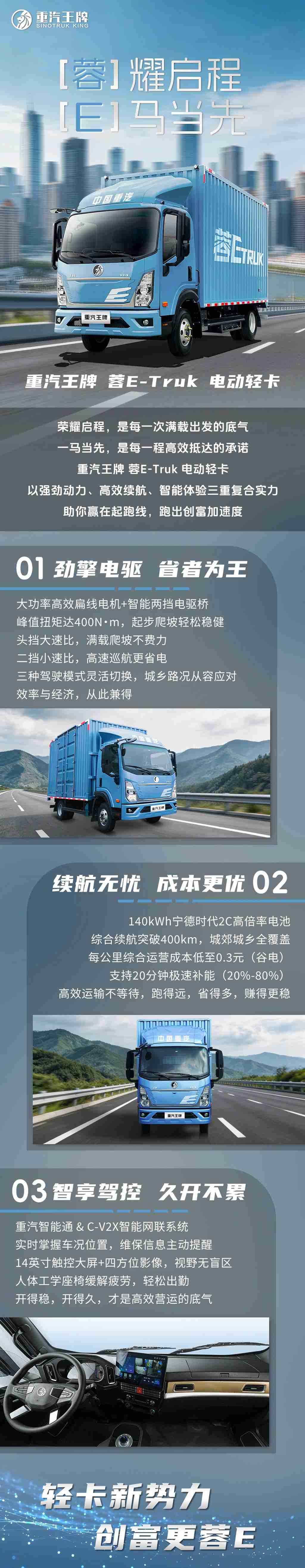 “蓉”耀启程，“E”马当先，重汽王牌 蓉E-Truk 电动轻卡！ - 第1张