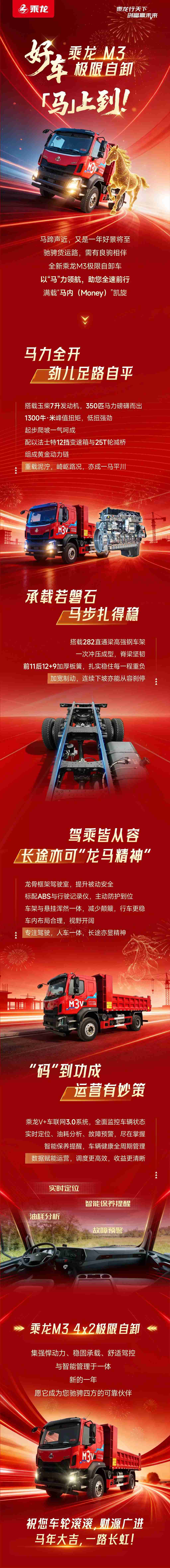 鲜乘直通车 | 好车【马】上到！全新乘龙M3极限自卸助您马力全开，畅意驰骋货运路 - 第1张