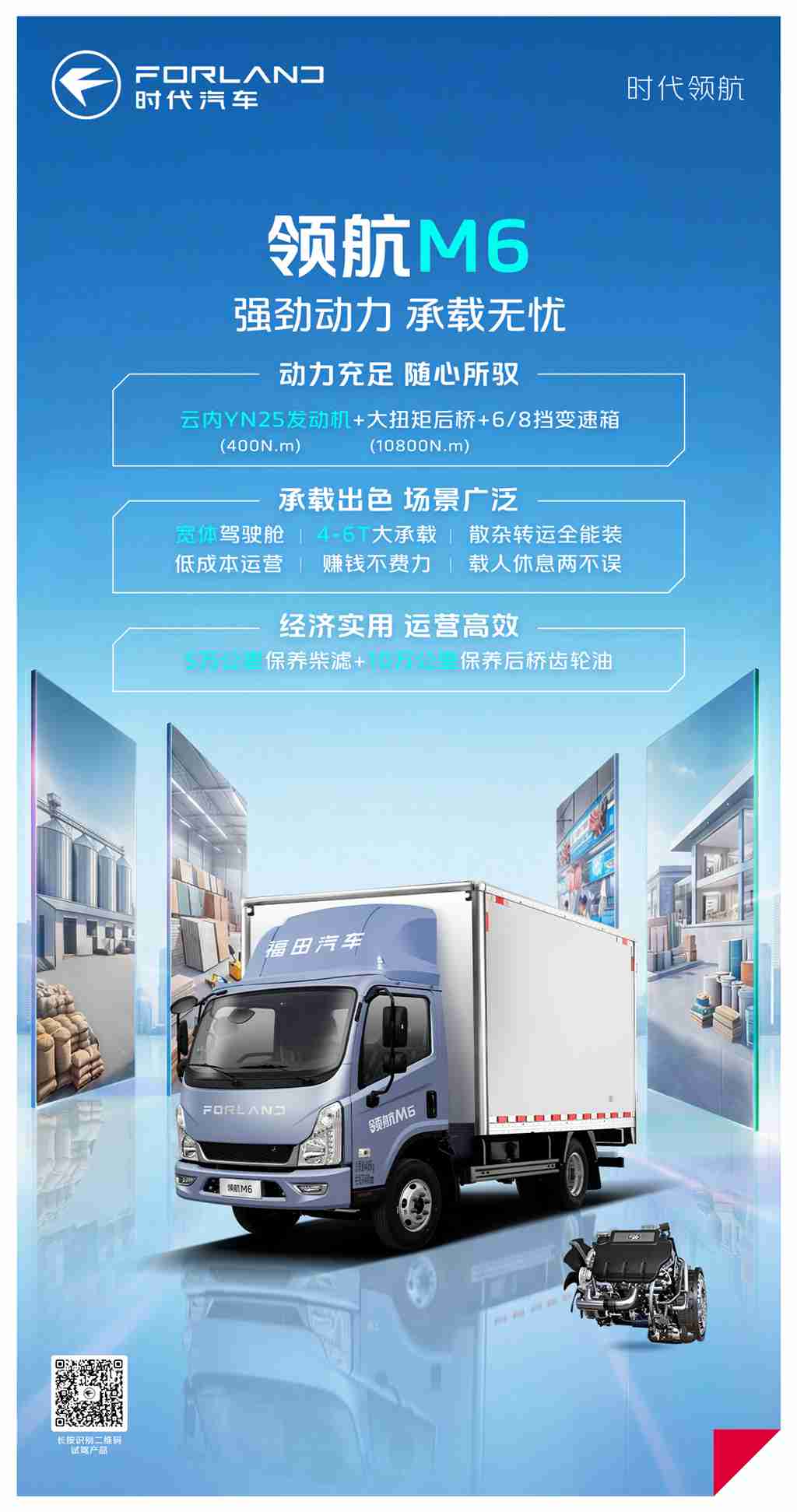 领航M6云内轻卡｜动力充足 随心所驭、承载出色 场景广泛、经济实用 运营高效！ - 第1张