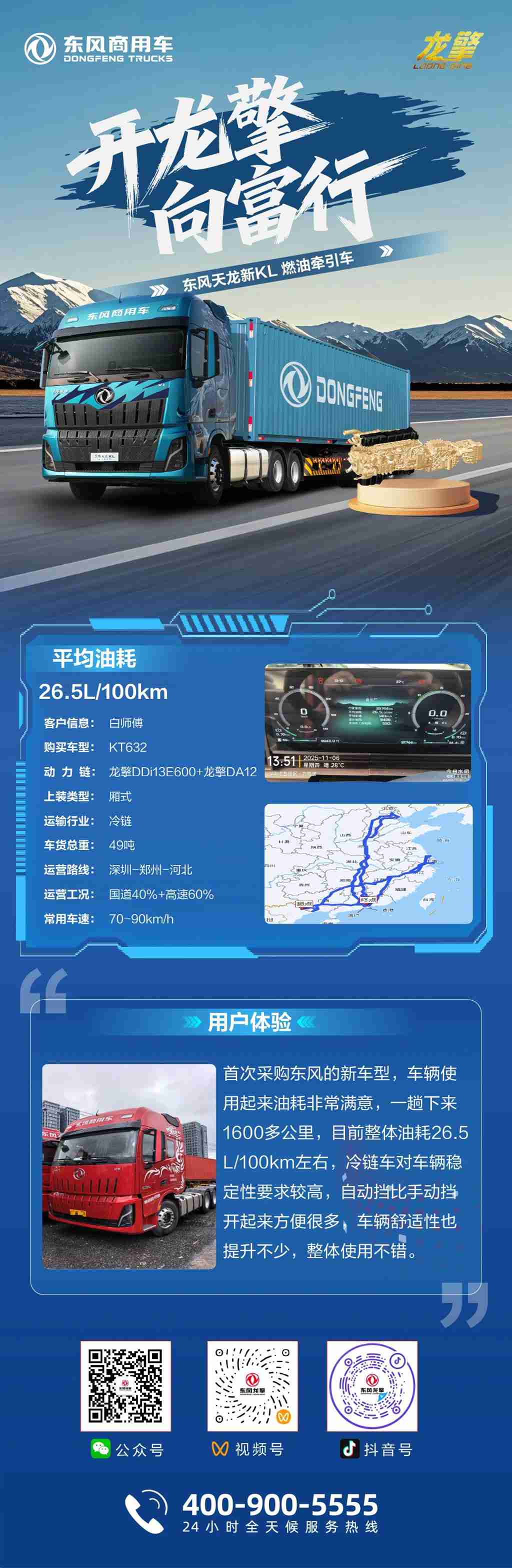 40% 国道工况，26.5L 油耗！龙擎实力出圈 - 第1张