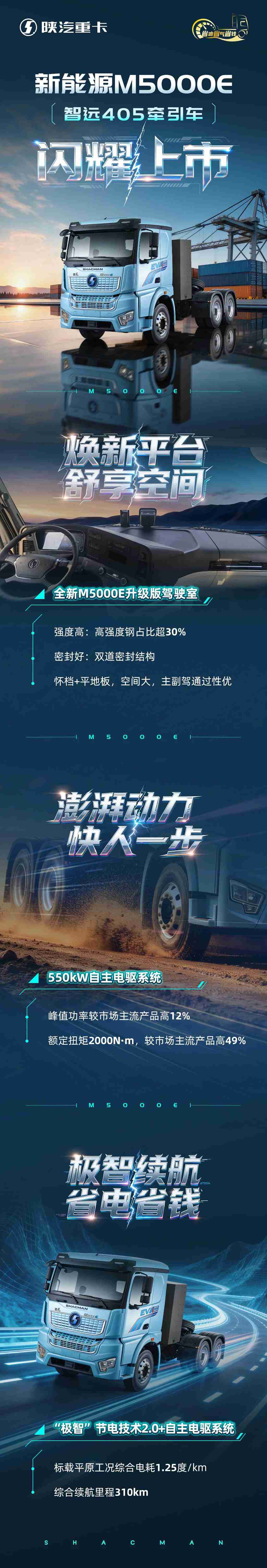 【明星产品】新能源M5000E智远405牵引车 焕新动力 极智节电 - 第1张