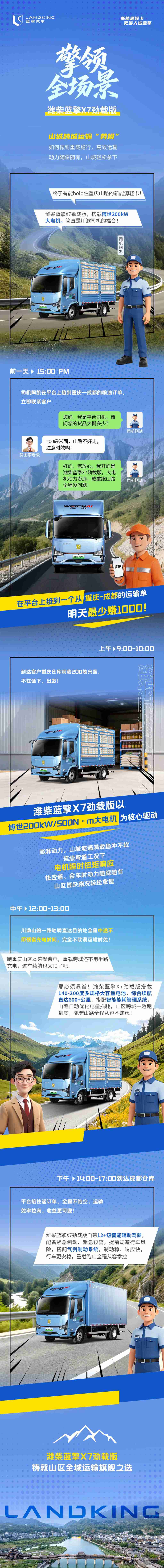 【擎领全场景】潍柴蓝擎X7劲载版驰骋山路高效创收！ - 第1张