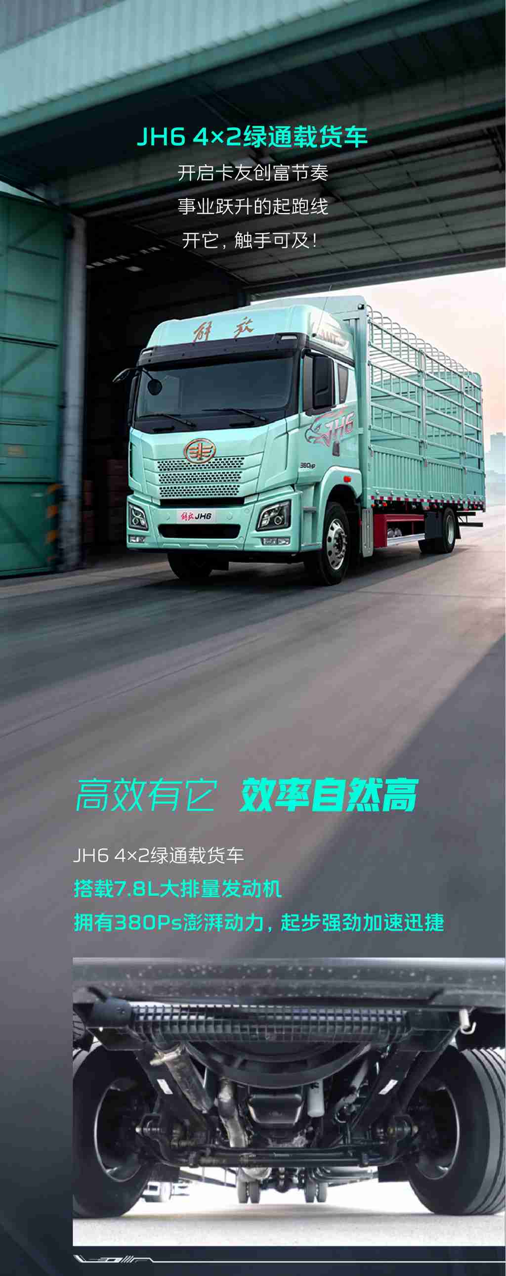 你离“单王”，就差JH6 4×2绿通载货车！ - 第1张
