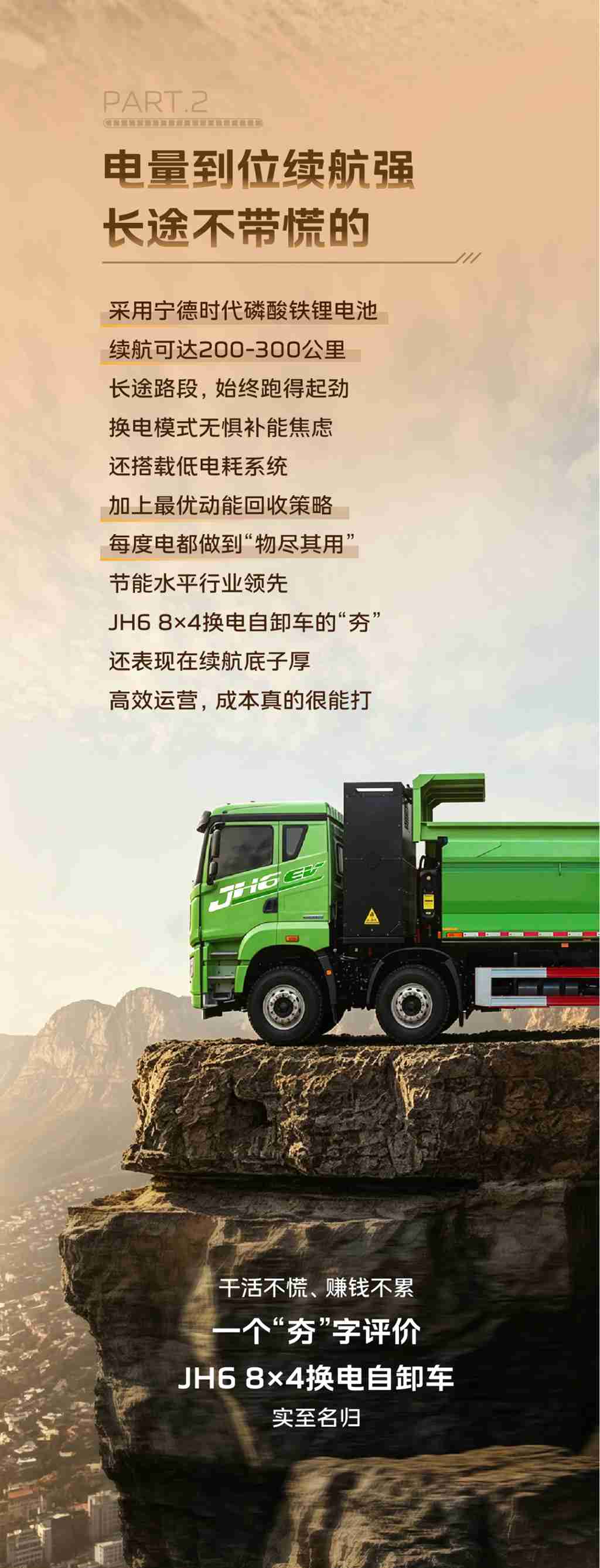 JH6新能源自卸车，必须给到夯！ - 第3张