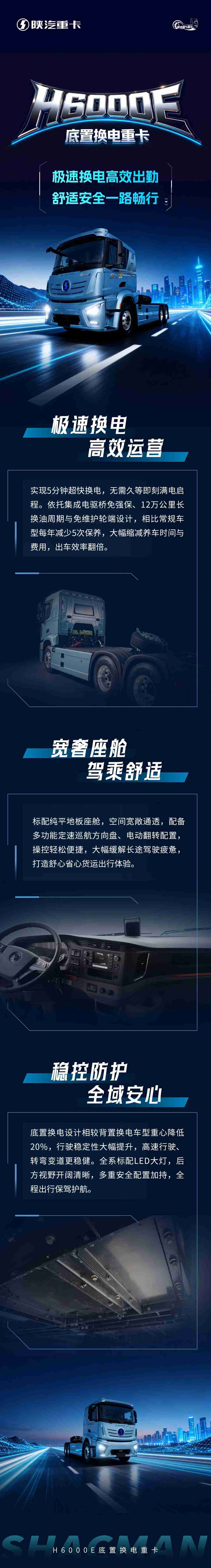 【极智电驱】H6000E底置换电重卡 极速换电高效出勤 舒适安全一路畅行 - 第1张