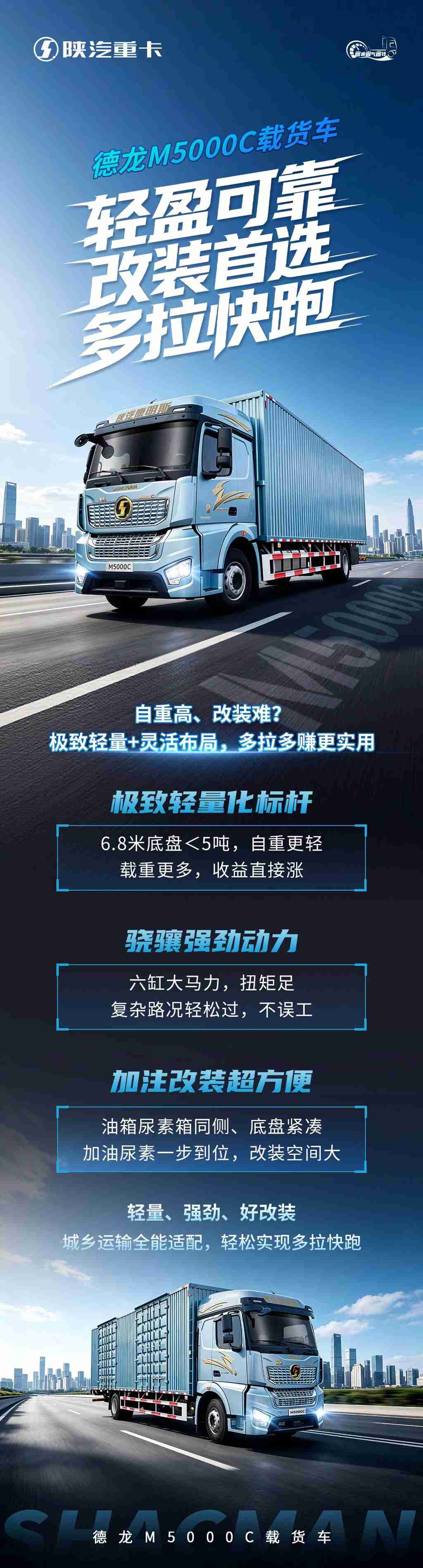【明星产品】德龙M5000C载货车 轻盈可靠 改装首选 多拉快跑 - 第1张